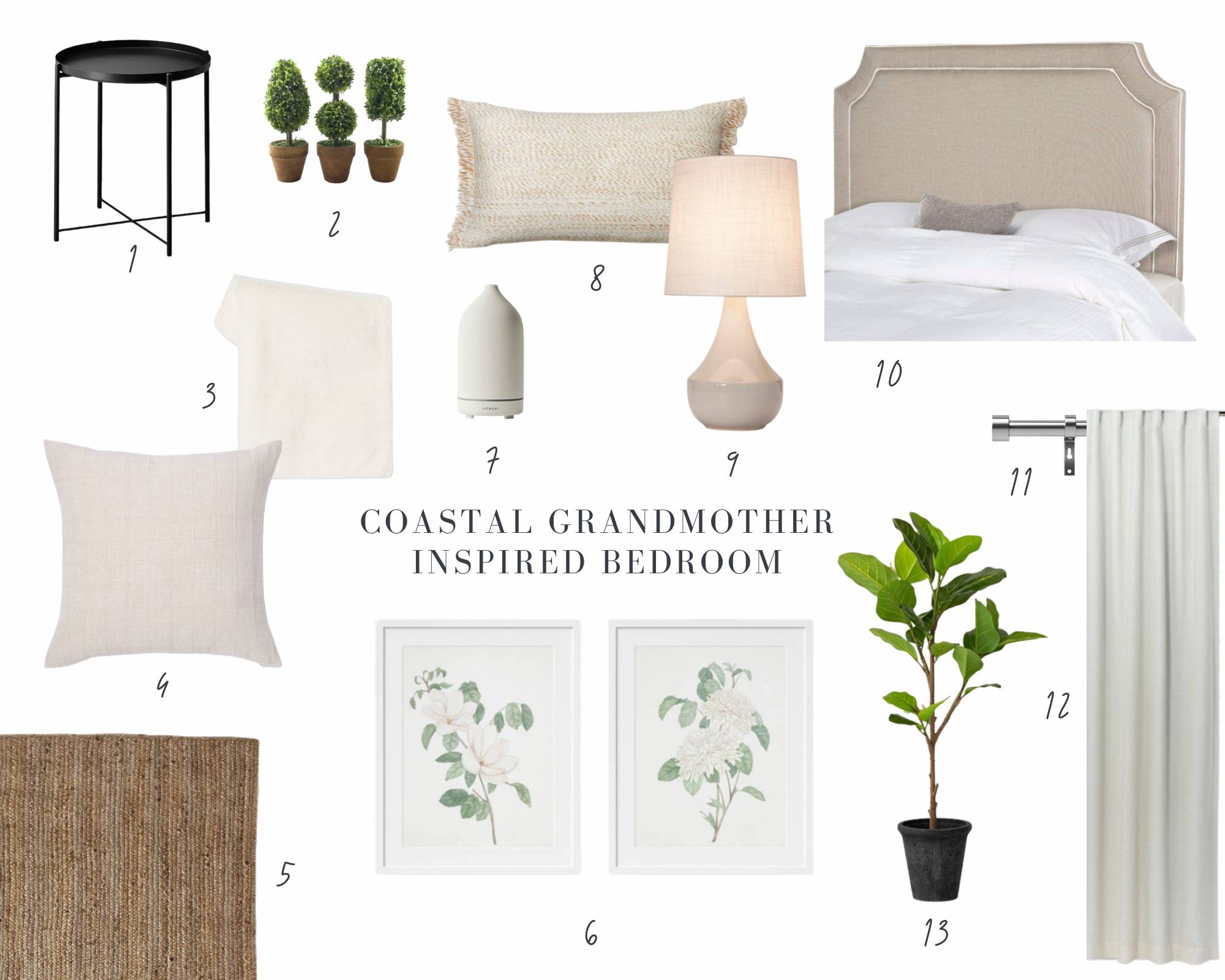 Coastal Grandmother Inspired Bedroom
